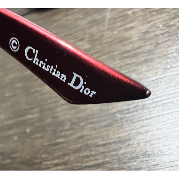 Vtg Y2K Christian Dior Buckle 2 Wrap Aviator Sunglasses Brown Gradient Red Gold main image 7